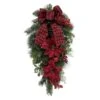 Holiday Living Indoor Artificial Christmas Teardrop Wreath Red Poinsettia And Green 28-in -Northlight Sales Store 14375889