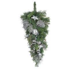 Holiday Living 28-in Indoor Green And Silver Artificial Christmas Teardrop Wreath