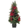 Holiday Living Pre-Lit Artificial Christmas Tree With Red Poinsettia 4-ft -Northlight Sales Store 14375911