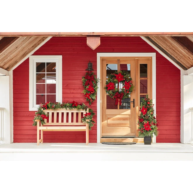 Holiday Living Pre-Lit Artificial Christmas Tree With Red Poinsettia 4-ft 5 Holiday Living Pre-Lit Artificial Christmas Tree With Red Poinsettia 4-ft - Image 3