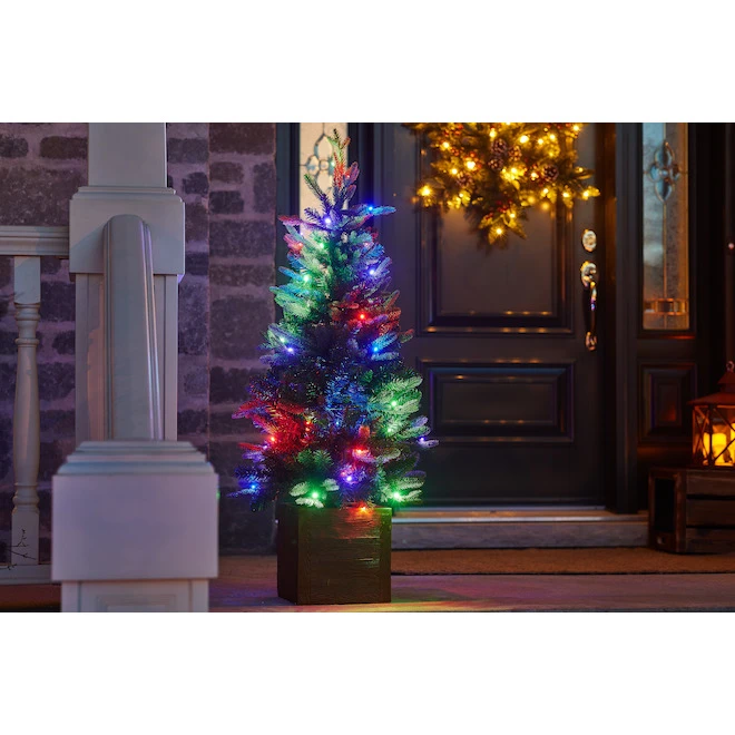 Holiday Living Battery-Powered Pre-Lit Artificial Porch Christmas Tree 50 Multicoloured LED 4-ft 5 Holiday Living Battery-Powered Pre-Lit Artificial Porch Christmas Tree 50 Multicoloured LED 4-ft - Image 3
