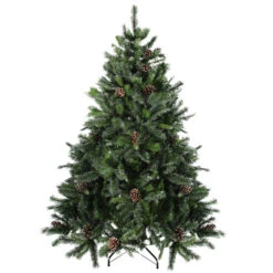Northlight Snowy Delta Artificial Christmas Tree - Pine With Cones - Unlit - 7' - Green