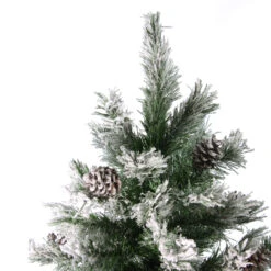 Northlight Flocked Angel Artificial Christmas Tree - Pine With Cones - 7' - Unlit - Green -Northlight Sales Store 330690988 AlternateImage1