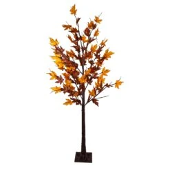 Northlight Pre-Lit LED Brown Maple Artificial Christmas Tree - 6-ft