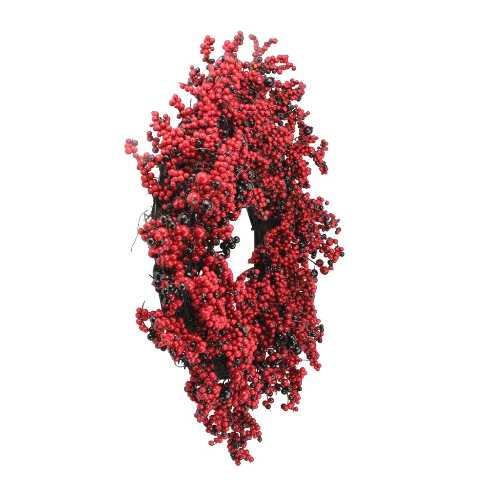 Northlight Red And Brown Artificial Berry Christmas Wreath - 22-in Unlit 4 Northlight Red And Brown Artificial Berry Christmas Wreath - 22-in Unlit - Image 2