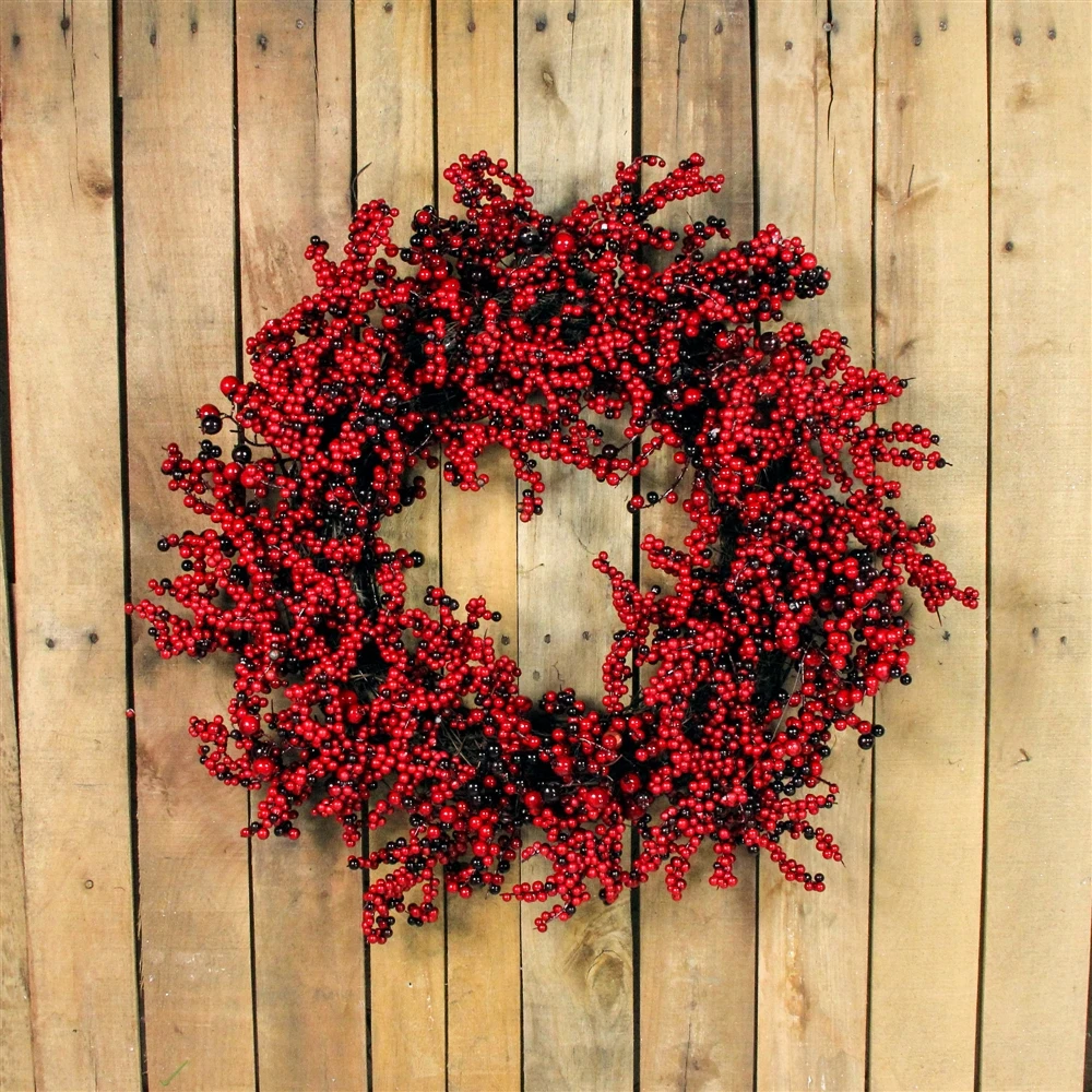 Northlight Red And Brown Artificial Berry Christmas Wreath - 22-in Unlit 5 Northlight Red And Brown Artificial Berry Christmas Wreath - 22-in Unlit - Image 3