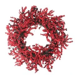 Northlight Red And Brown Artificial Berry Christmas Wreath - 22-in Unlit