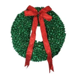 Northlight Sales Store 36 Northlight Pre-Lit Glittered Artificial Leaves Christmas Wreath - 28-in