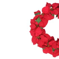Northlight Red Artificial Poinsettia Flower Christmas Wreath - Unlit - 24-in 7 Northlight Red Artificial Poinsettia Flower Christmas Wreath - Unlit - 24-in -Northlight Sales Store 330748851 AlternateImage2