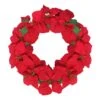 Northlight Red Artificial Poinsettia Flower Christmas Wreath - Unlit - 24-in