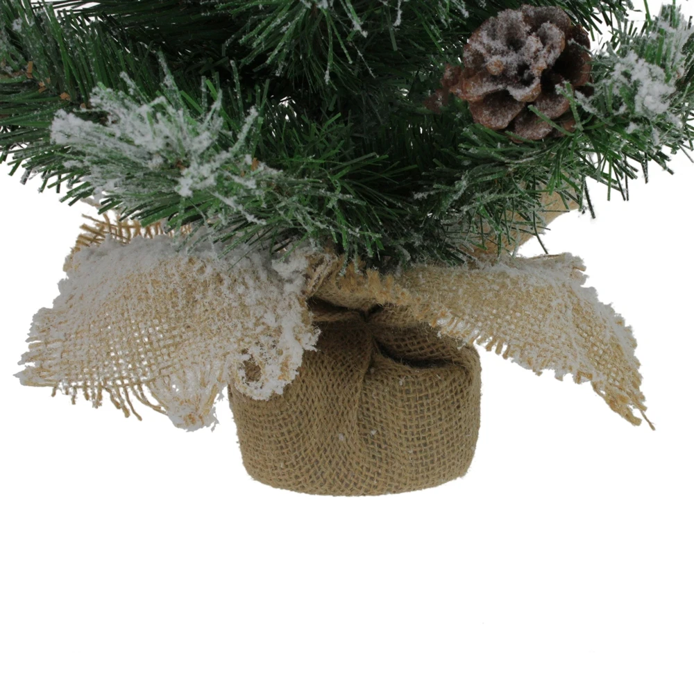 Northlight Flocked Pine Artificial Christmas Tree In Burlap Base - Unlit - 24-in 7 Northlight Flocked Pine Artificial Christmas Tree In Burlap Base - Unlit - 24-in - Image 5