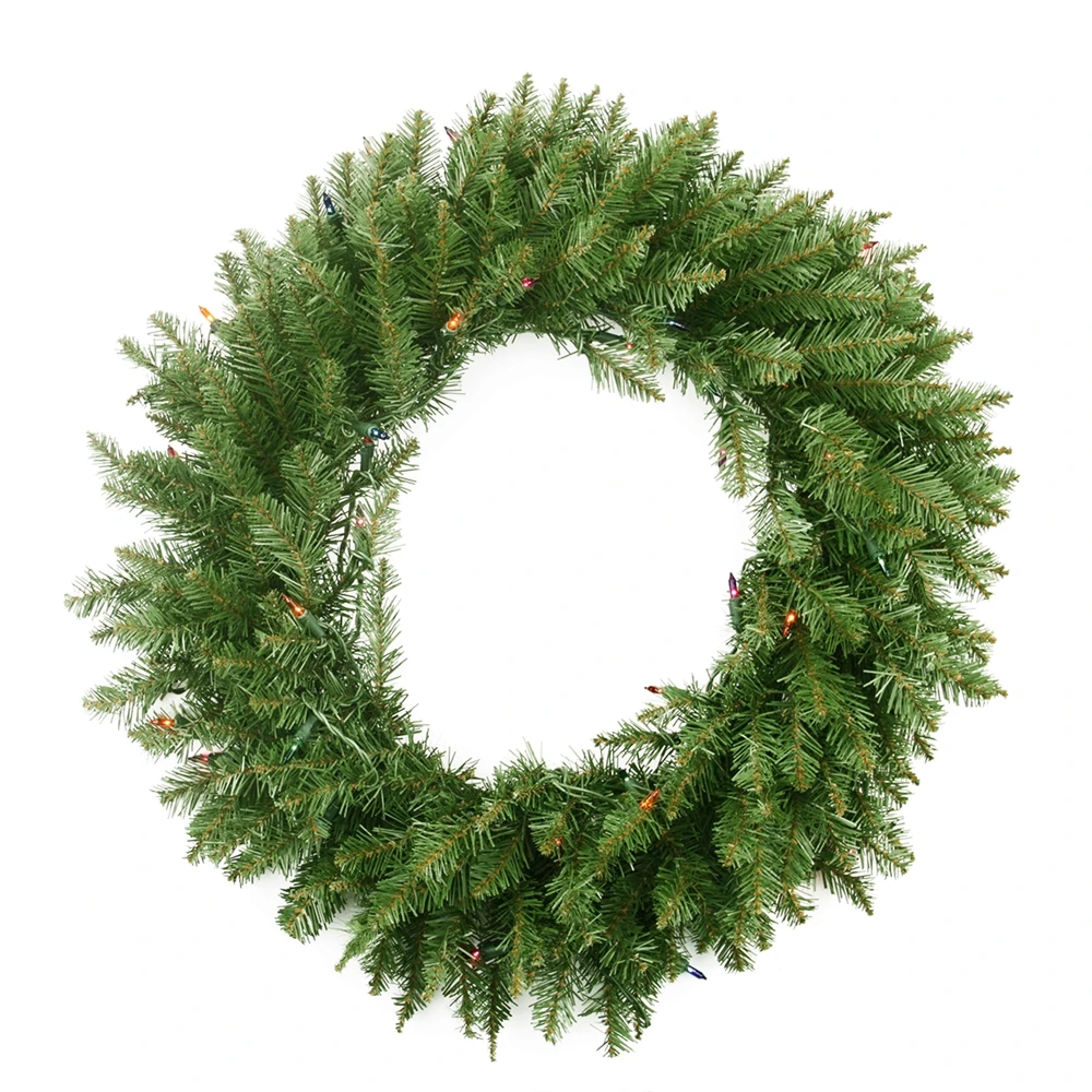 Northlight Pre-Lit Northern Pine Artificial Christmas Wreath - 36-in Multicolor Lights 3 Northlight Pre-Lit Northern Pine Artificial Christmas Wreath - 36-in Multicolor Lights