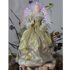 Northlight Lighted Angel In Gown With Harp Christmas Tree Topper - 16-in - Gold And Brown -Northlight Sales Store 330749398 AlternateImage2