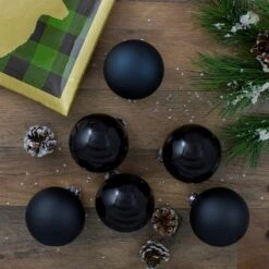 Northlight Glass 2-Finish Christmas Ball Ornaments - 3.25-in - Black - 6 Piece 5 Northlight Glass 2-Finish Christmas Ball Ornaments - 3.25-in - Black - 6 Piece -Northlight Sales Store 330751510 AlternateImage1
