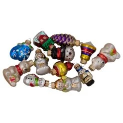 Northlight 2-Finish Iconic Winter And Christmas Figurine Ornaments 2.25-in - Gold - 12 Piece