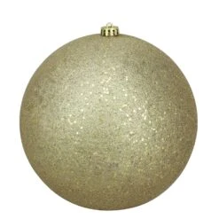 Northlight Holographic Shatterproof Commercial Christmas Ball Ornament - 10-in - Glitter Gold