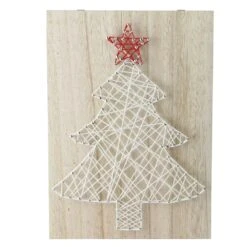 Northlight 11-in White And Red String Christmas Tree Wall Art