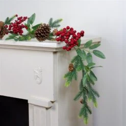 Northlight Pine Springs Berries And Pine Cones Artificial Christmas Garland - Unlit - 5-ft X 4.75-in - Green -Northlight Sales Store 330751533 AlternateImage1