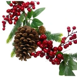 Northlight Pine Springs Berries And Pine Cones Artificial Christmas Garland - Unlit - 5-ft X 4.75-in - Green -Northlight Sales Store 330751533 AlternateImage2