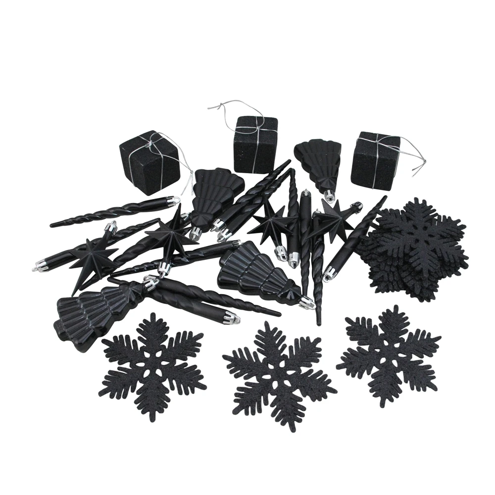 Northlight Shatterproof 4-Finish Christmas Ornaments - 5.5-in - Jet Black - 125 Piece 5 Northlight Shatterproof 4-Finish Christmas Ornaments - 5.5-in - Jet Black - 125 Piece - Image 3