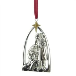 Northlight Nativity Scene With European Crystals Christmas Ornament - 3.75-in - Gold And Silver