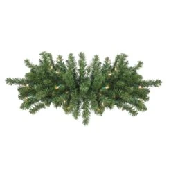 Northlight Pre-Lit Canadian Pine Artificial Christmas Swag - 32-in - Clear Lights - Green