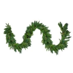 Northlight Pre-Lit Mixed Rosemary Pine Artificial Christmas Garland - Clear Lights - 9-ft - Green