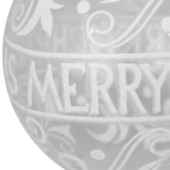 Northlight Glass Merry Christmas Ball Ornament - 6-in - Clear And White -Northlight Sales Store 330751599 AlternateImage3