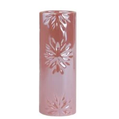 Northlight Snowflake Christmas Candle Holder - 6.5-in - Pearly Pink