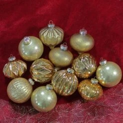 Northlight 3-Finish Christmas Ornaments - 3.75-in - Gold And Amber - 12 Piece -Northlight Sales Store 330751613 AlternateImage2