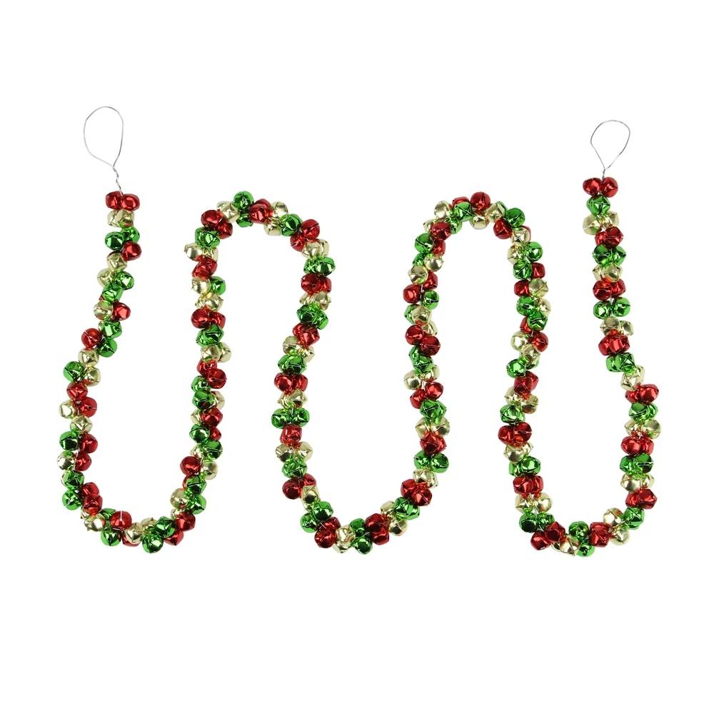 Northlight Festive Jingle Bell Artificial Christmas Garland - 5-ft X 1-in - Green And Red 4 Northlight Festive Jingle Bell Artificial Christmas Garland - 5-ft X 1-in - Green And Red - Image 2