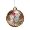 Northlight Floral Applique Glass Christmas Ball Ornament - 4.5-in - Pink 1 Northlight Floral Applique Glass Christmas Ball Ornament - 4.5-in - Pink -Northlight Sales Store 330751635 MainImage 001
