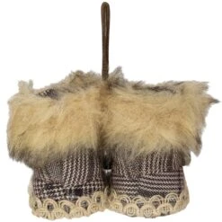 Northlight Pair Of Alaskan Style Booties Knit Christmas Ornament - 8-in - Brown -Northlight Sales Store 330751638 AlternateImage3