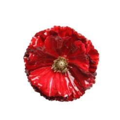 Northlight Red And Gold 4.5-in Contemporary Poppy Christmas Clip