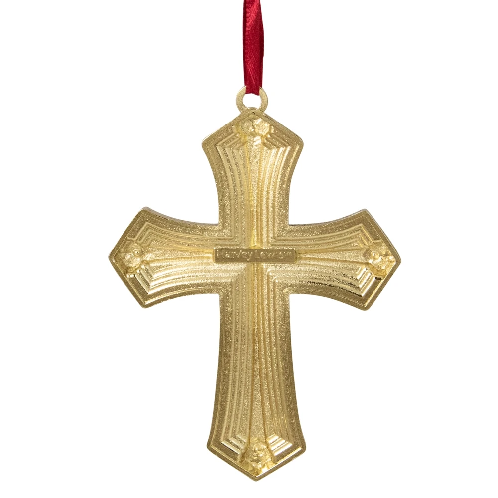 Northlight Layering Effect Cross Christmas Ornament With Crystals - 3.5-in - Green And Gold 6 Northlight Layering Effect Cross Christmas Ornament With Crystals - 3.5-in - Green And Gold - Image 4