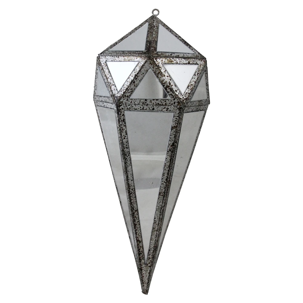 Northlight Mirrored Geometric Framed Drop Christmas Ornament - 10.5-in - Silver And Clear 3 Northlight Mirrored Geometric Framed Drop Christmas Ornament - 10.5-in - Silver And Clear