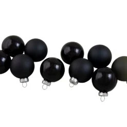 Northlight Shiny And Matte Glass Ball Christmas Ornaments - 1.75-in - Black - 10 Piece -Northlight Sales Store 330751684 AlternateImage1