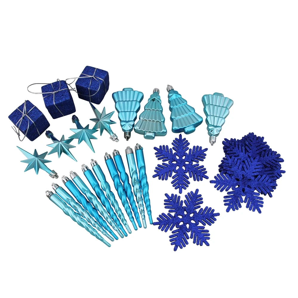 Northlight Shatterproof 4-Finish Christmas Ornaments - 5.5-in - Peacock Blue - 125-Piece 4 Northlight Shatterproof 4-Finish Christmas Ornaments - 5.5-in - Peacock Blue - 125-Piece - Image 2