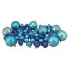 Northlight Shatterproof 4-Finish Christmas Ornaments - 5.5-in - Peacock Blue - 125-Piece -Northlight Sales Store 330751702 MainImage 001