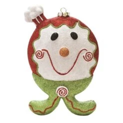 Northlight Glittered Shatterproof Gingerbread Boy Christmas Ornament - 9-in - Red And Green