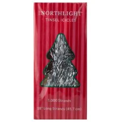 Northlight Tinsel Icicle Strands Christmas Decorations 18-in - 1000-Pcs - Silver -Northlight Sales Store 330751727 AlternateImage2