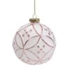 Northlight Matte Floral Glass Christmas Ball Ornament - 3.75-in - White And Pink 2 Northlight Matte Floral Glass Christmas Ball Ornament - 3.75-in - White And Pink -Northlight Sales Store 330751729 MainImage 001