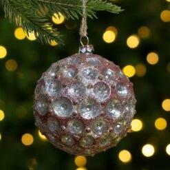 Northlight Distressed Glass Christmas Ball Ornament - 3.5-in - Mercury Silver -Northlight Sales Store 330751743 AlternateImage1