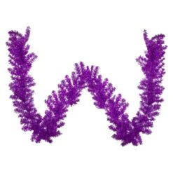 Northlight Metallic Tinsel Artificial Christmas Garland - Unlit - 9-ft X 12-in - Purple