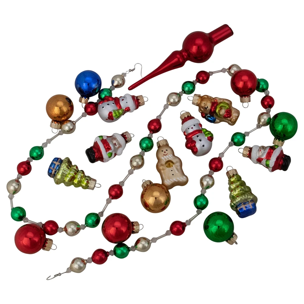 Northlight Beaded Garland With Christmas Ornaments 30-in - 18-Pcs - Red And Green 3 Northlight Beaded Garland With Christmas Ornaments 30-in - 18-Pcs - Red And Green