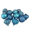 Northlight Contemporary 3-Finish Christmas Ornaments 3.75-in - 12 Piece - Teal Blue -Northlight Sales Store 330751793 MainImageA 001