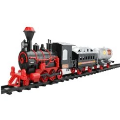 Northlight 13-Piece Black Battery Operated Lighted Animatronic Christmas Express Train Set