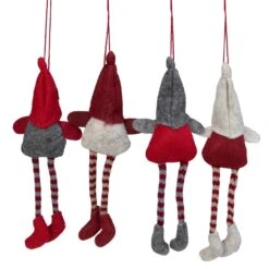 Northlight Plush Gnome Christmas Ornaments - 8-in - Red, Gray And Beige - Set Of 4 -Northlight Sales Store 330751823 AlternateImage2