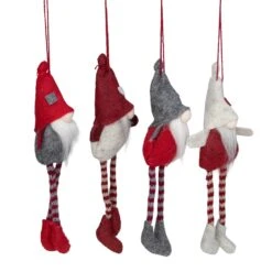 Northlight Plush Gnome Christmas Ornaments - 8-in - Red, Gray And Beige - Set Of 4 -Northlight Sales Store 330751823 AlternateImage3