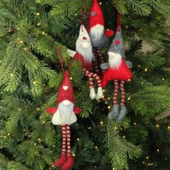 Northlight Plush Gnome Christmas Ornaments - 8-in - Red, Gray And Beige - Set Of 4 -Northlight Sales Store 330751823 AlternateImage4